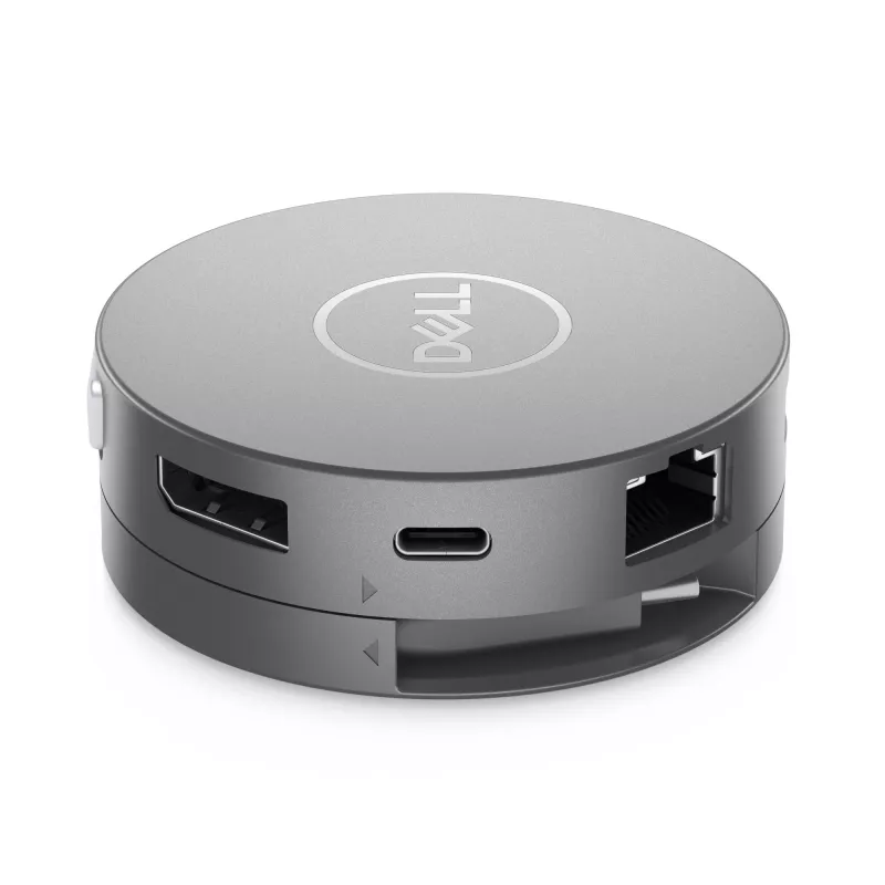 DELL Pro 7-in-1 USB-C Travel Hub - DA310, Wired, USB 3.2 Gen 2 (3.1 Gen 2) Type-C, 10,100,1000 Mbit/s, Silver, 3840 x 2160 pixels, 1920 x 1080 pixels