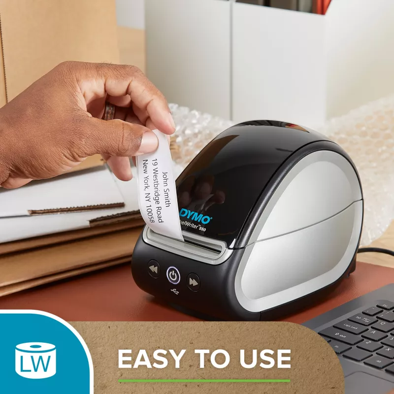 DYMO Authentic LabelWriter Large Address Labels | 36 mm x 89mm | Self-Adhesive | 2 Rolls of 260 (520 Easy-Peel Labels) | for LabelWriter Label Makers | Made in Europe