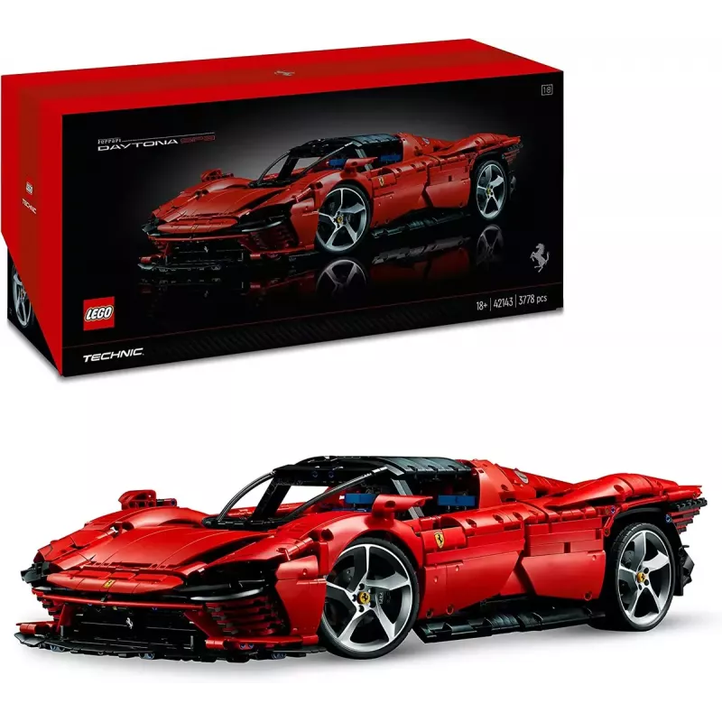 LEGO Technic construction set Ferrari Daytona SP3 1:8 scale, 3 778 pieces, red, 6.99 kg