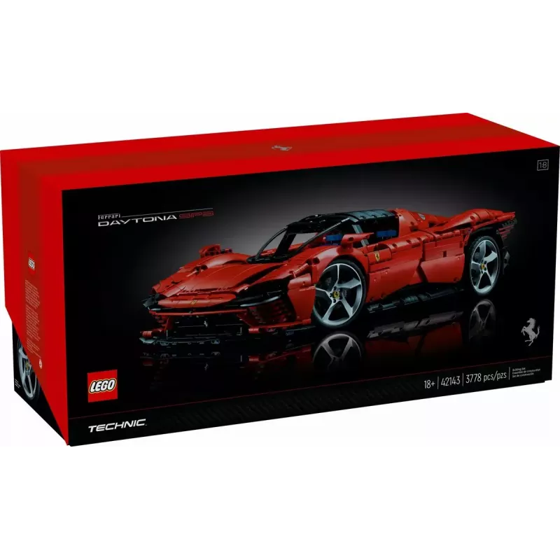 LEGO Technic construction set Ferrari Daytona SP3 1:8 scale, 3 778 pieces, red, 6.99 kg