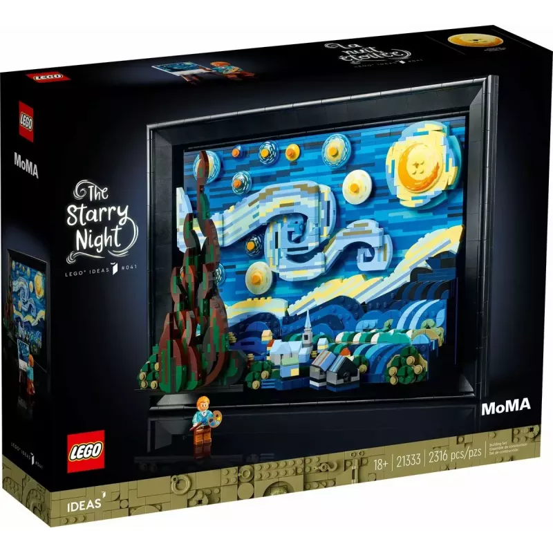 Construction toy LEGO 3D replica model kit Vincent van Gogh Starry Night, Ideas 21333, 2,316 pieces, 18+