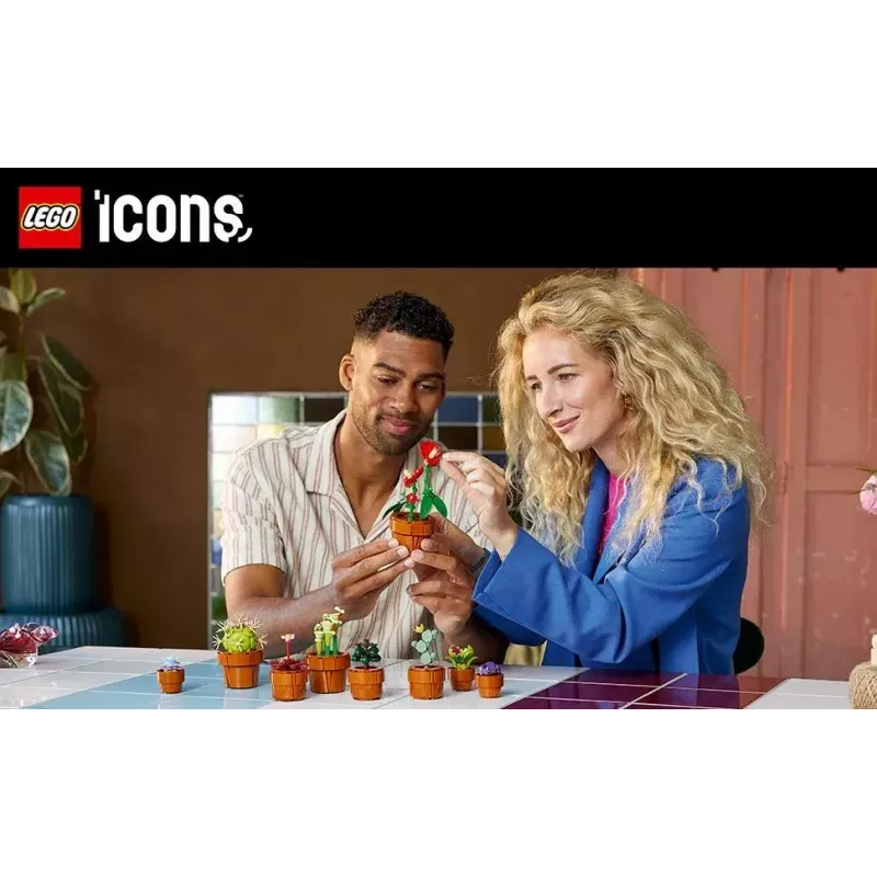 LEGO Icons Mini Plants set 10329 — 9 buildable small plant models, 758 pieces, age 18+