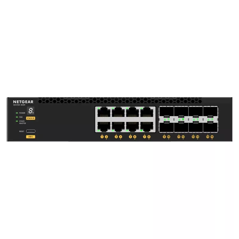 NETGEAR M4350-8X8F Managed L3 10G Ethernet (100/1000/10000) 1U Black