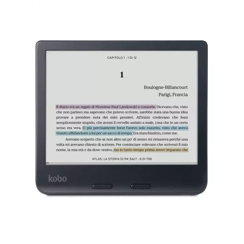 E-book reader Kobo Libra Colour 7 inch E Ink Kaleido, 32 GB, 1264×1680, Wi‑Fi, Bluetooth, Water‑resistant, USB‑C