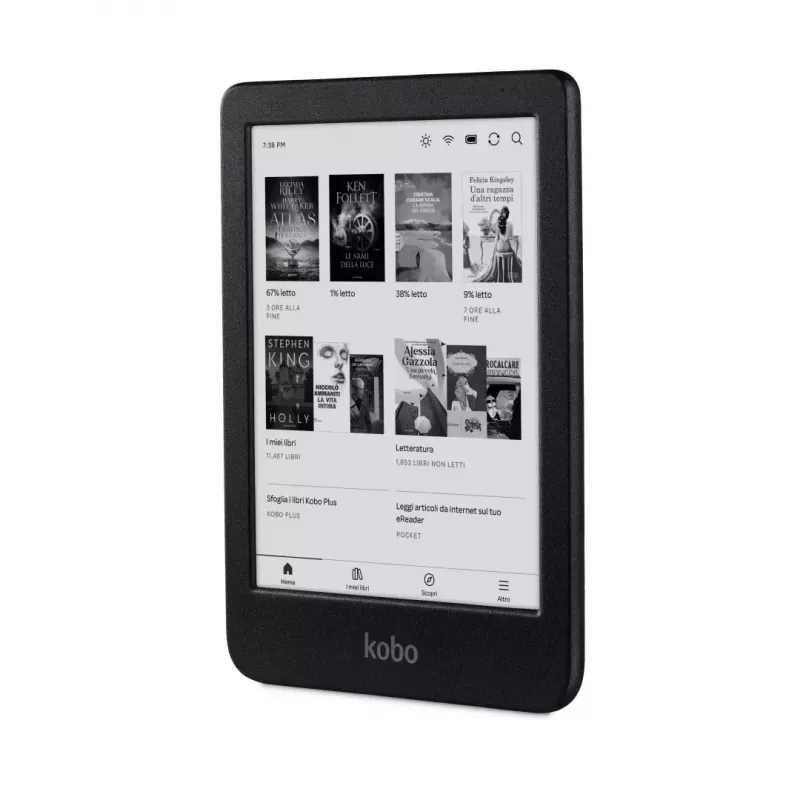 E-book reader Kobo Clara BW — 6 inch E Ink Carta, 16 GB, Wi‑Fi, Bluetooth, water‑resistant, USB‑C