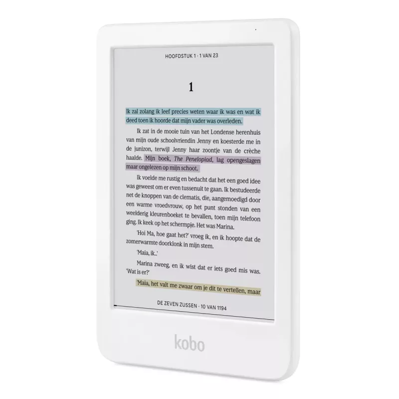 E-book reader Kobo Clara Colour N367 — 6 inch E Ink Kaleido touchscreen, 16 GB, Wi‑Fi, Bluetooth, white