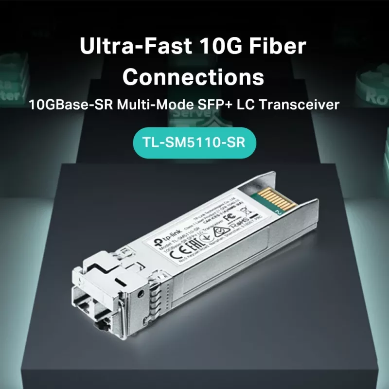 TP-Link 10GBase-SR SFP+ LC Transceiver, Fiber optic, 10000 Mbit/s, SFP+, LC (UPC), 50/125,62.5/125 µm, 300 m