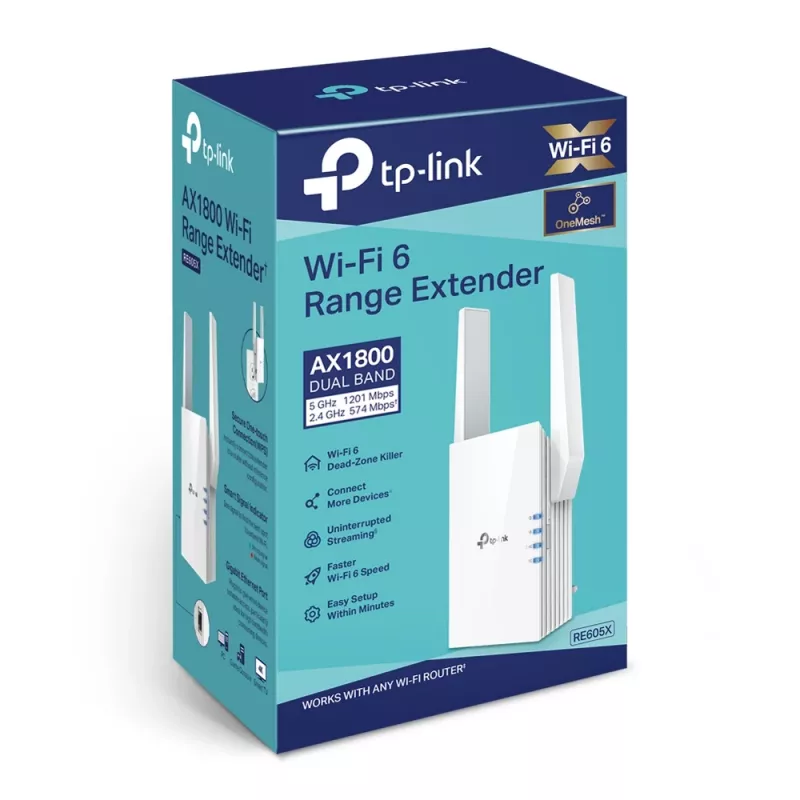Network Repeater TP-Link AX1800 WiFi 6 Extender RE605X