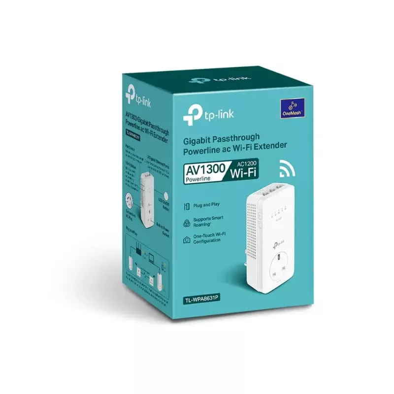 TP-Link TL-WPA8631P PowerLine network adapter 300 Mbit/s Ethernet LAN Wi-Fi White 1 pc(s)