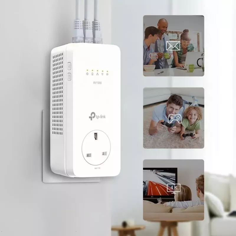 TP-Link TL-WPA8631P PowerLine network adapter 300 Mbit/s Ethernet LAN Wi-Fi White 1 pc(s)