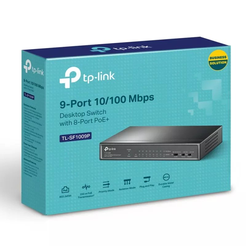 TP-Link 9-Port 10/100Mbps Desktop Switch with 8-Port PoE+