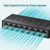TP-Link 8-Port 10/100/1000Mbps Desktop Network Switch, Unmanaged, Gigabit Ethernet (10/100/1000), Wall mountable