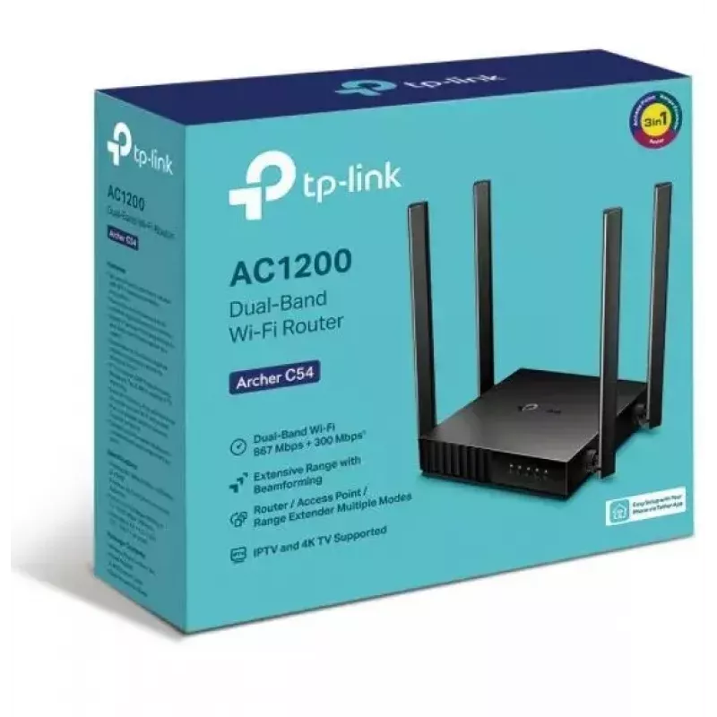 TP-Link Archer C54 wireless router Fast Ethernet Dual-band (2.4 GHz / 5 GHz) Black