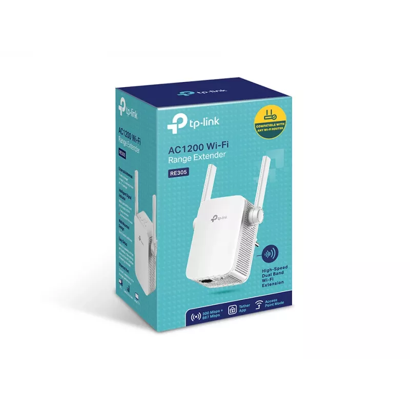 TP-Link AC1200 Mesh Wi-Fi Range Extender, White