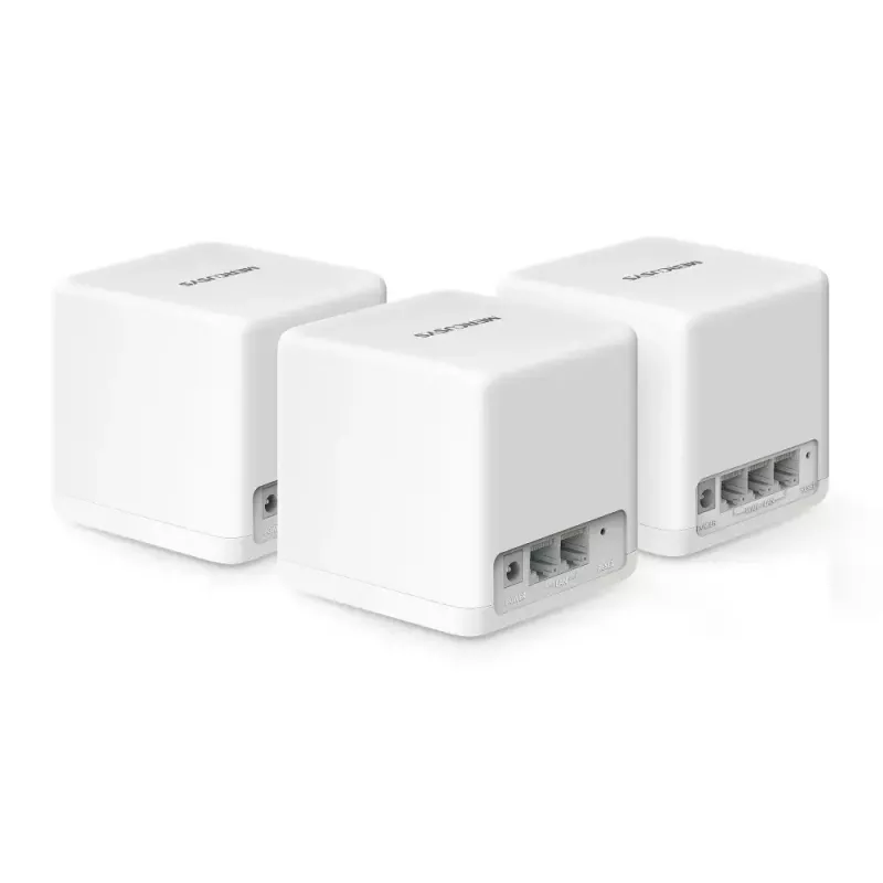 Mesh system MERCUSYS Halo H60X (3-pack) — Dual-band Wi‑Fi 6, up to 1500 Mbps, coverage 550 m², 2× LAN ports