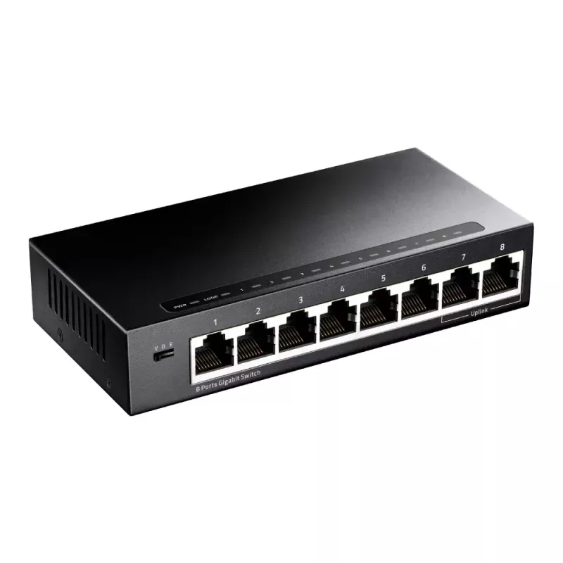 Network switch Cudy GS108 — 8-port Gigabit Ethernet (10/100/1000), black, 16 Gbit/s switching capacity