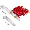 Internal WLAN/Bluetooth PCIe Network Card Cudy WE3000S — Tri-band 2.4/5/6 GHz, Intel AX210, Bluetooth 5.2, 2400 Mbps, Full-height/Low-profile