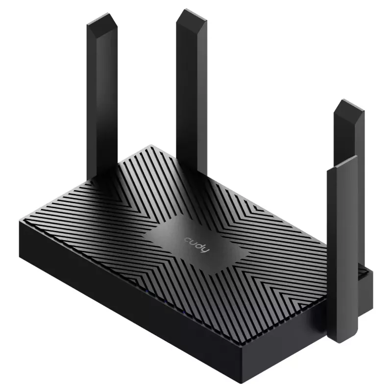 Tabletop router Cudy WR1500 — dual-band (2.4/5 GHz), Wi‑Fi 6/4, 4x Gigabit LAN, MU‑MIMO, external antennas