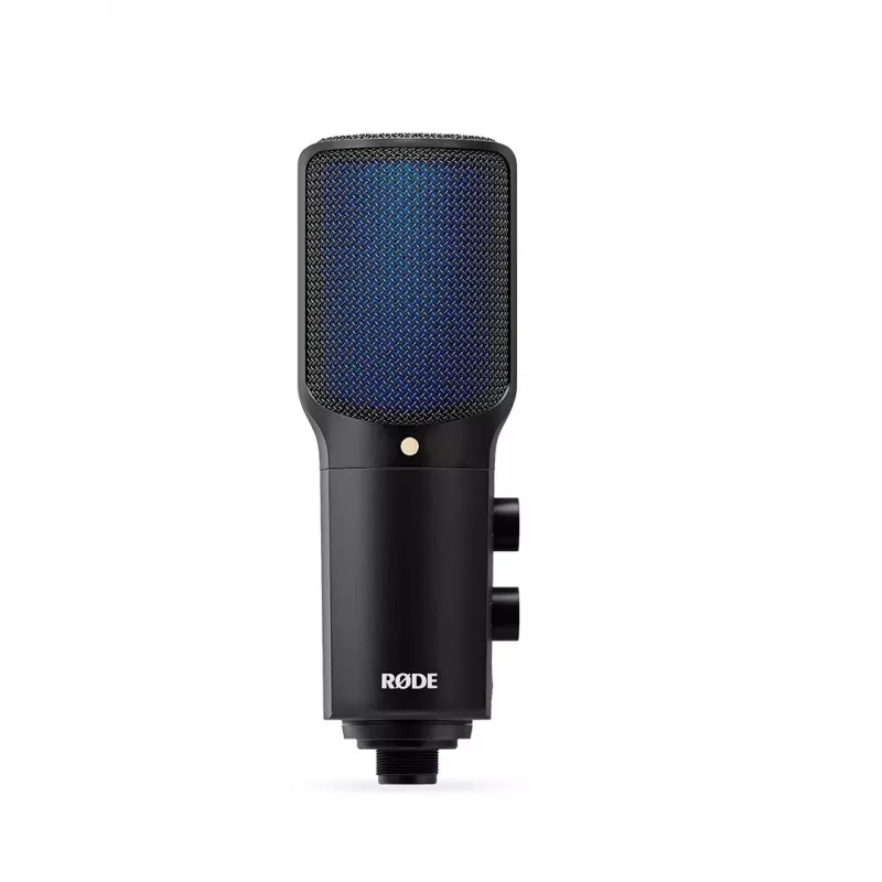 Condenser USB PC microphone RØDE NT-USB+ — cardioid, 24-bit/48 kHz, 20–20000 Hz, 3.5 mm headphone out, USB-C, black