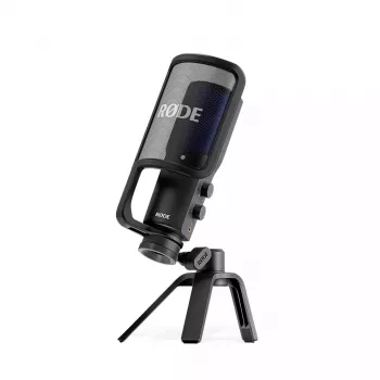 Condenser USB PC microphone RØDE NT-USB+ — cardioid, 24-bit/48 kHz, 20–20000 Hz, 3.5 mm headphone out, USB-C, black