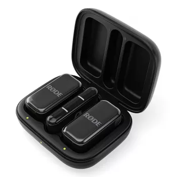 Clip-on wireless microphone system Rode Wireless Micro Black — omnidirectional lavalier, 100 m range, 7 h battery, 48 kHz/24‑bit