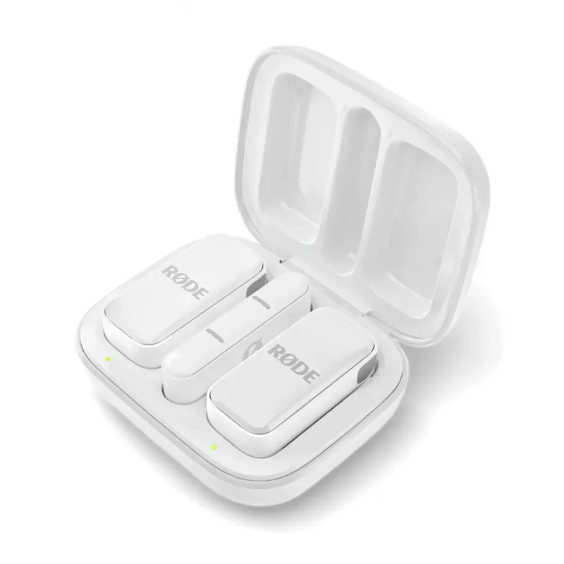 Clip-on microphone RØDE Wireless Micro — wireless USB lavalier, 20–20000 Hz, 24-bit, 100 m range, white