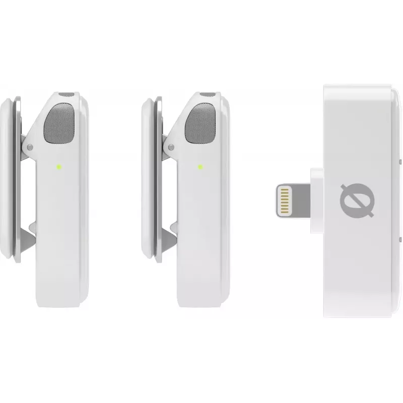 Wireless microphone system Rode Wireless Micro Lightning — omnidirectional, 48 kHz/24-bit, 7 h battery, 100 m range, white