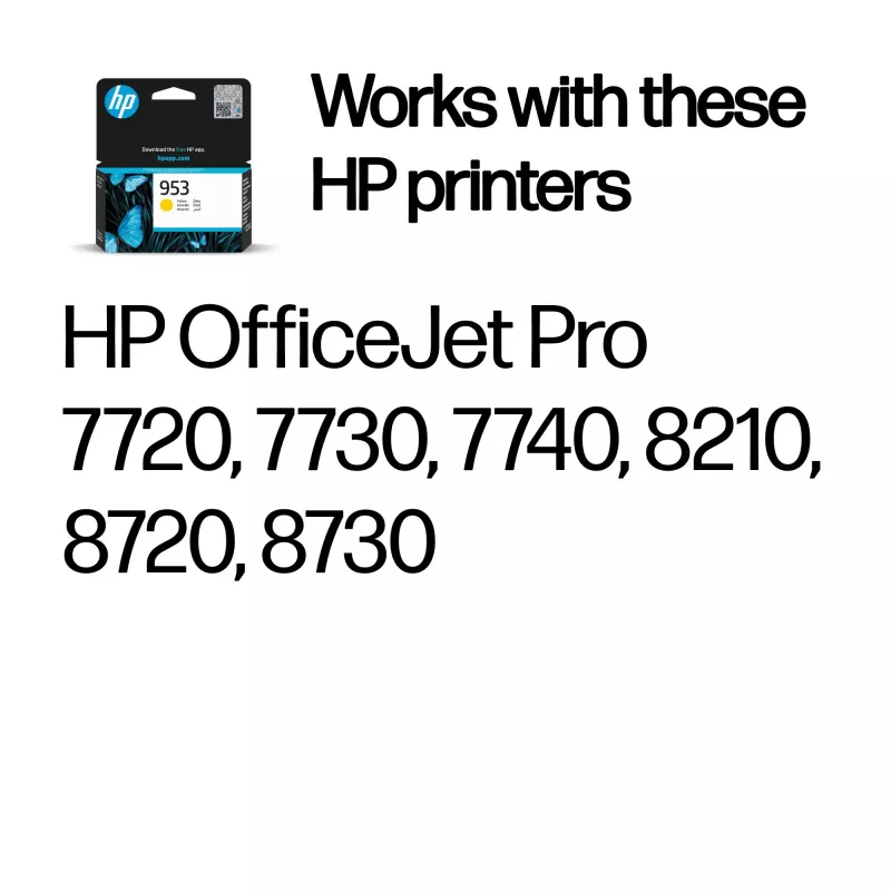 HP 953 Yellow Original Ink Cartridge, Yellow, 1 pc(s), 630 pages