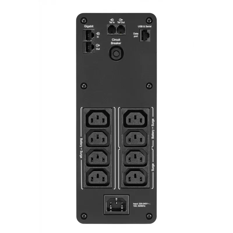 APC Back-UPS Pro, 1200VA/720W, Tower, 230V, 8x IEC C13 outlets, Sine Wave, AVR, USB Type A + C ports, LCD, User Replaceable Battery