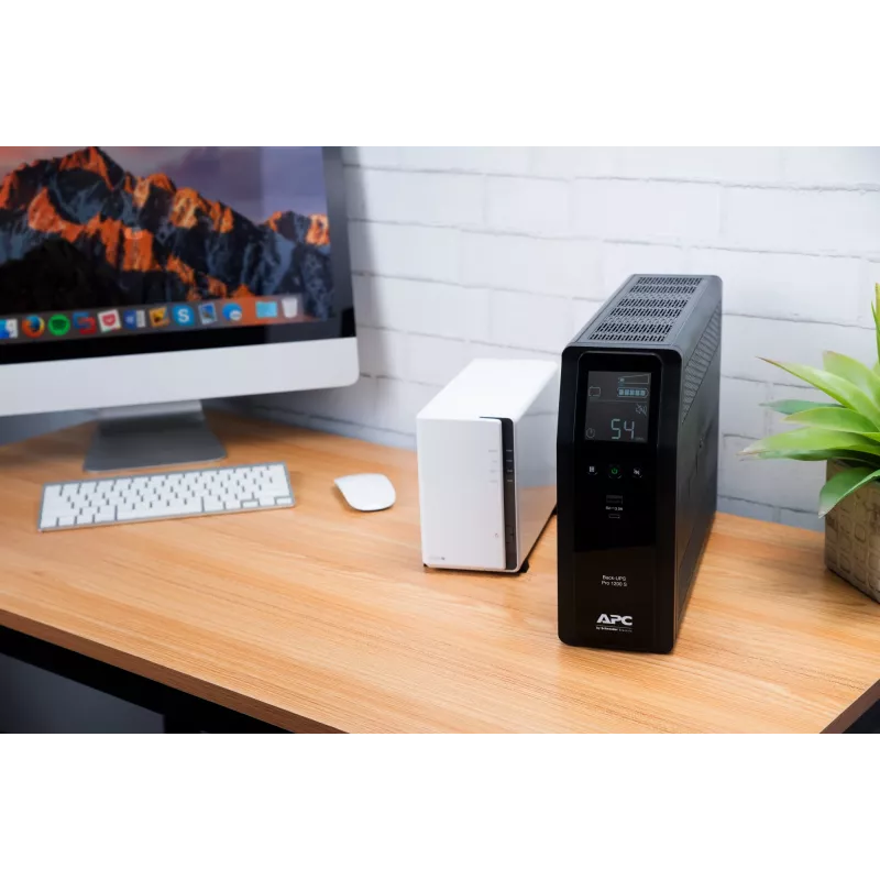 APC Back-UPS Pro, 1200VA/720W, Tower, 230V, 8x IEC C13 outlets, Sine Wave, AVR, USB Type A + C ports, LCD, User Replaceable Battery