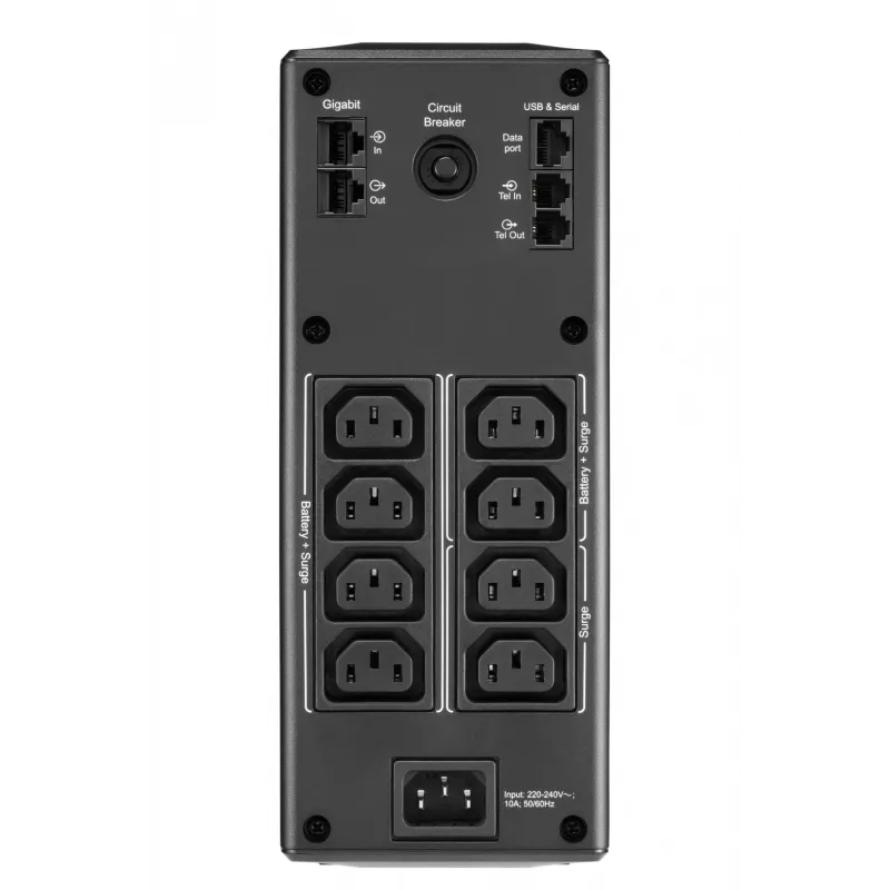 APC Back-UPS Pro, 1600VA/960W, Tower, 230V, 8x IEC C13 outlets, AVR, LCD, User Replaceable Battery