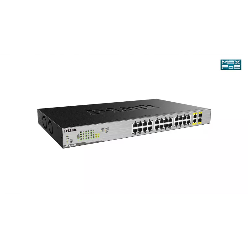 D-Link 24-Port Desktop Gigabit Unmanaged PoE Switch with 2 x 100/1000Mbps Combo Ports