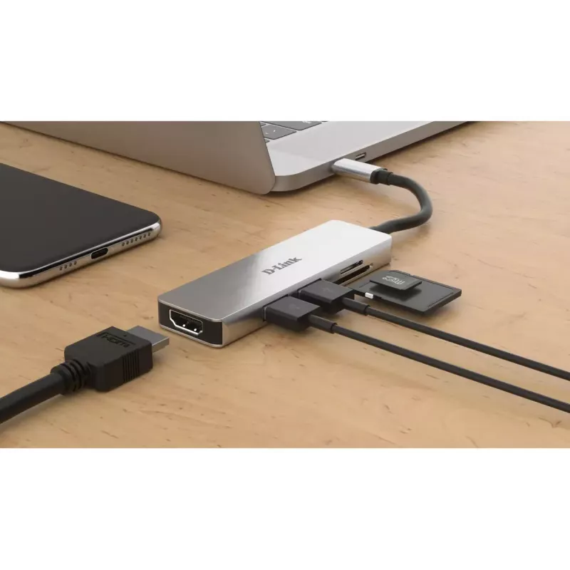 D-Link 5-in-1 USB-C Hub with HDMI and SD/microSD Card Reader