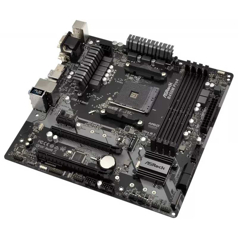 Motherboard ASRock B450M PRO4 AMD B450 Socket AM4 micro ATX