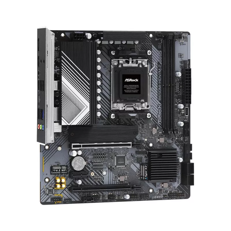 Motherboard ASRock B650M-HDV/M.2 micro ATX — AMD B650, Socket AM5, DDR5, 2 memory slots, 64GB, M.2 & SATA III