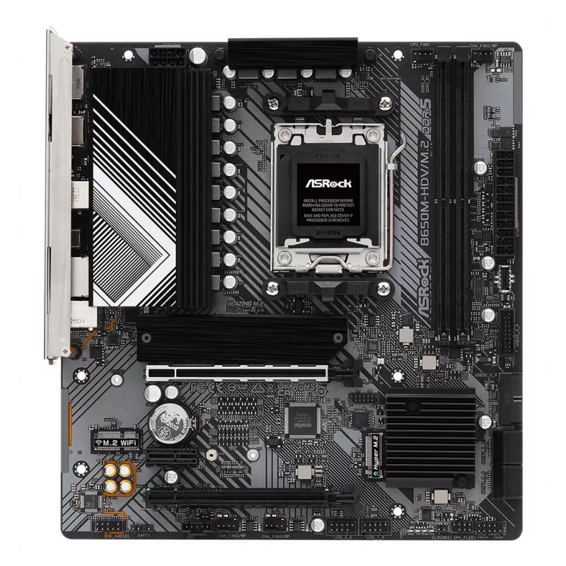 Motherboard ASRock B650M-HDV/M.2 micro ATX — AMD B650, Socket AM5, DDR5, 2 memory slots, 64GB, M.2 & SATA III