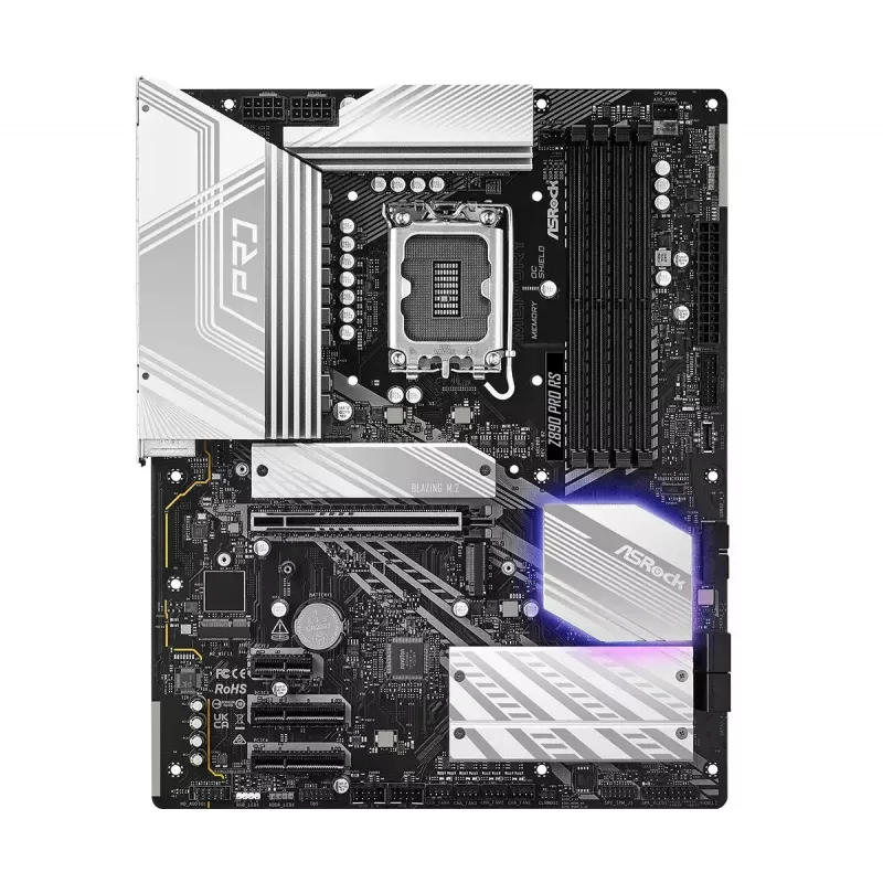 Motherboard ASRock Z890 Pro RS — Intel Z890, LGA 1851, ATX, 4x DDR5 slots, PCIe Gen5 x16, 2.5Gb LAN, Thunderbolt 4