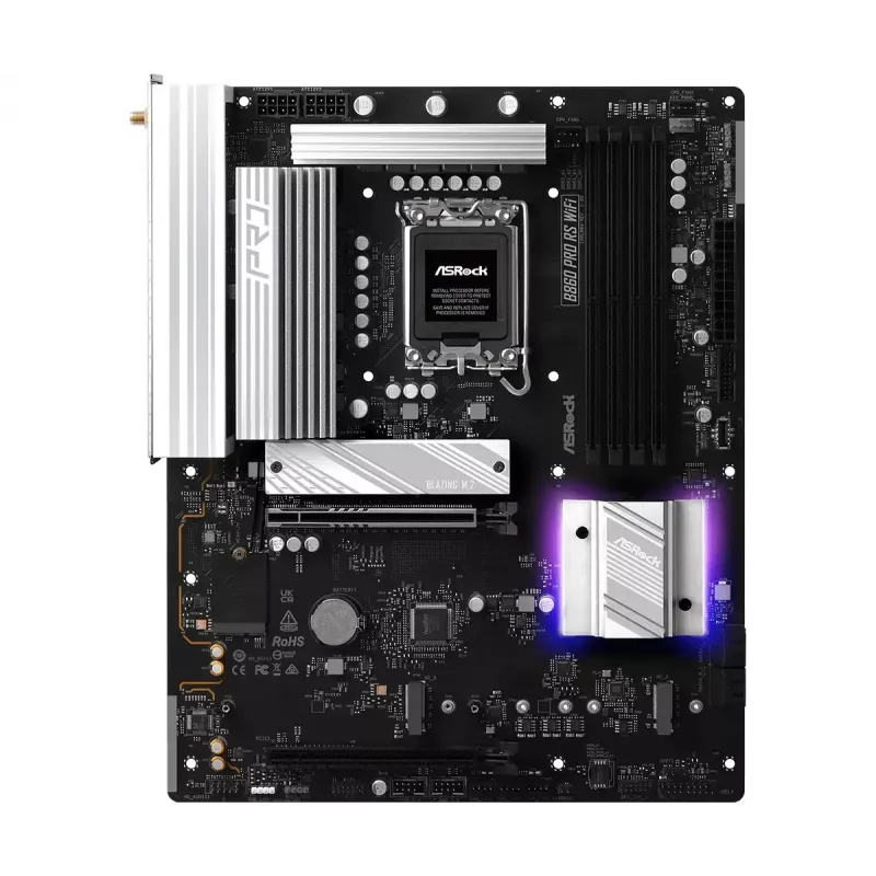Motherboard ASRock B860 Pro RS WiFi Intel B860 LGA1851 ATX, 4x DDR5 slots, 256GB, Wi‑Fi 6E, 2.5GbE