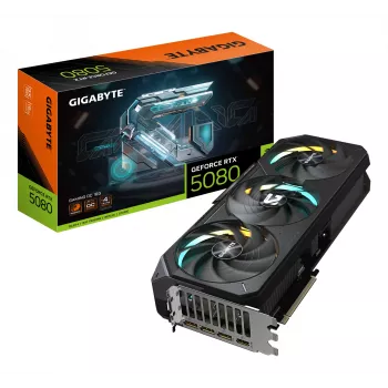 GIGABYTE graphics card GeForce RTX 5080 16GB GDDR7, PCIe 5.0, 28000 MHz, 256-bit, 3x DisplayPort 2.1b + HDMI 2.1b, 3-fan WINDFORCE