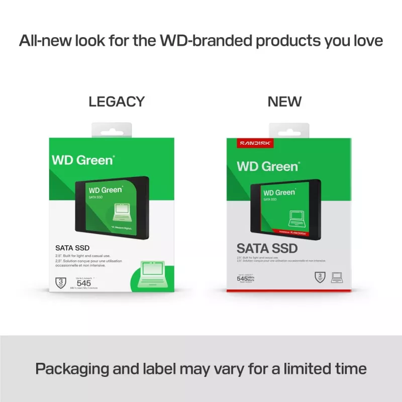 WESTERN DIGITAL SSD - WD Green -1TB - SATA 6Gb/s - 2.5in/7mm cased