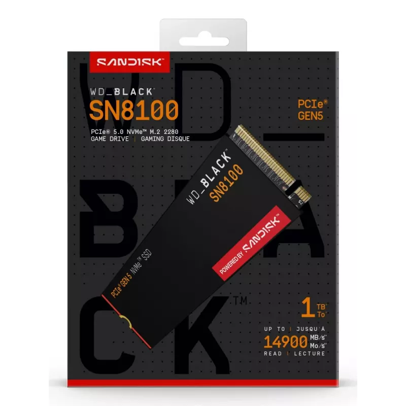 SSD disk Western Digital 1 TB M.2 PCI Express 5.0 Black SN8100