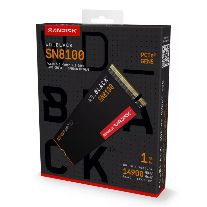 SSD disk Western Digital 1 TB M.2 PCI Express 5.0 Black SN8100