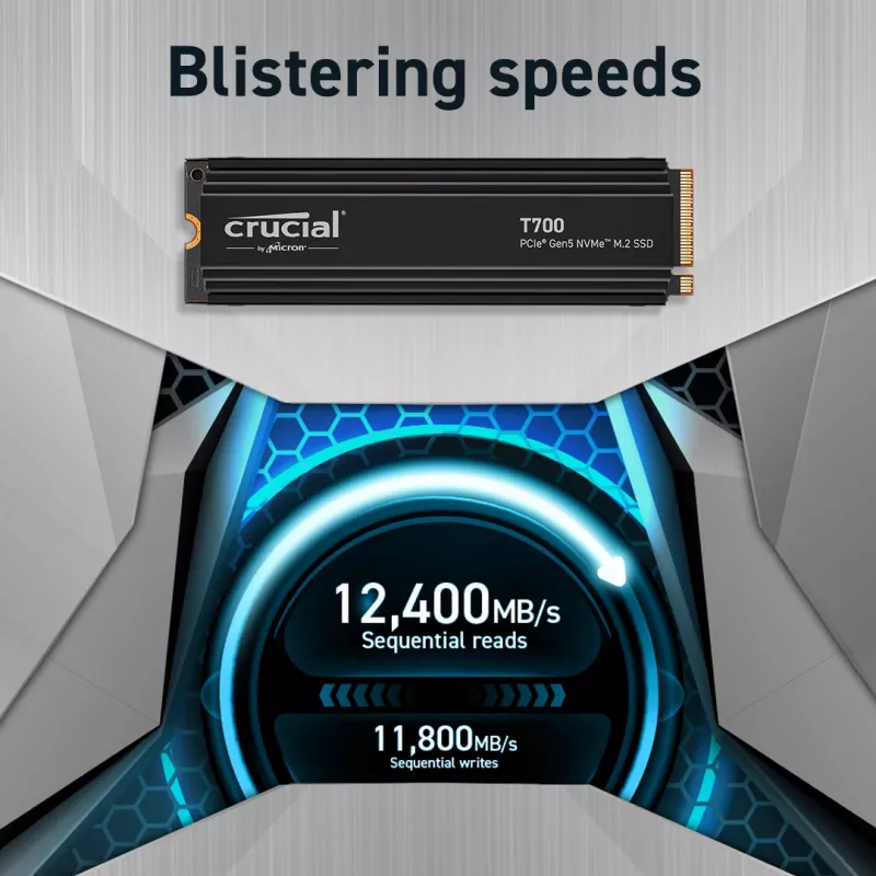 MICRON / CRUCIAL SSD - Crucial T700 - 2TB - Pci-e Gen5 x4 - M.2 2280 - Heatsink