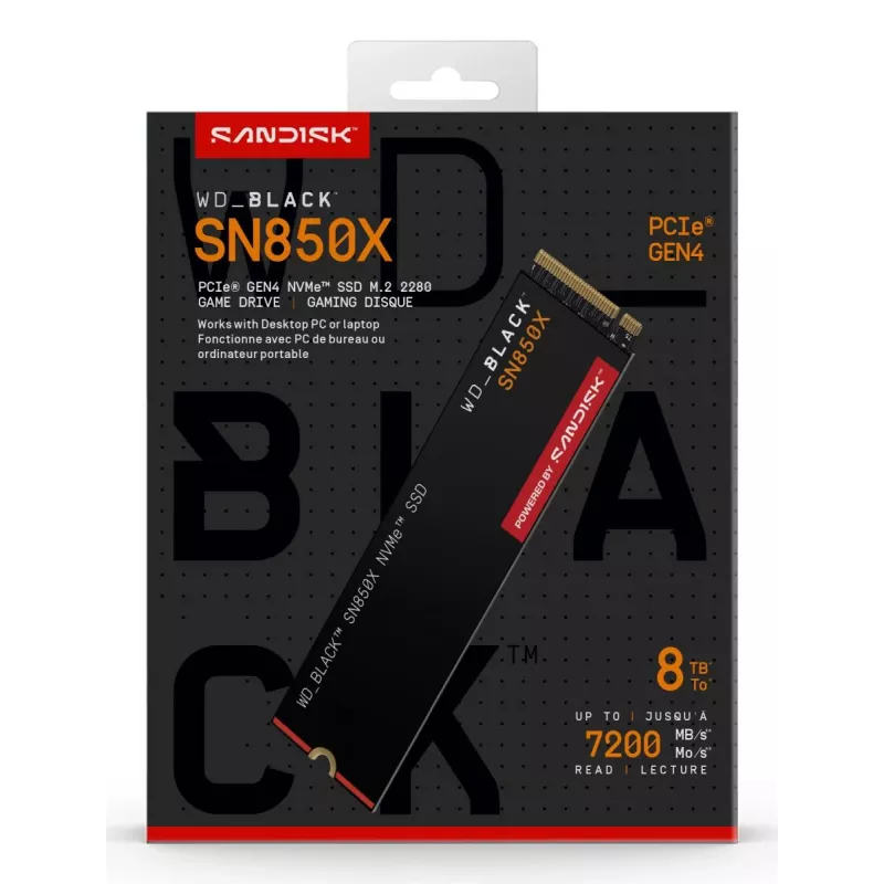 WESTERN DIGITAL SSD - WD_BLACK SN850X - 8TB - Pci-e Gen4 x4 - M.2 2280