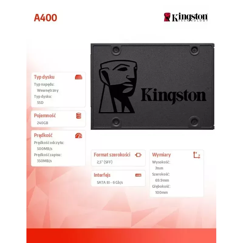 Kingston 240GB A400 SATA 3 2.5 inch Internal SSD SA400S37/240G