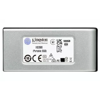 Kingston Technology 1000G PORTABLE SSD XS2000, 1 TB, USB Type-C, 3.2 Gen 2 (3.1 Gen 2), 2000 MB/s, Black, Silver
