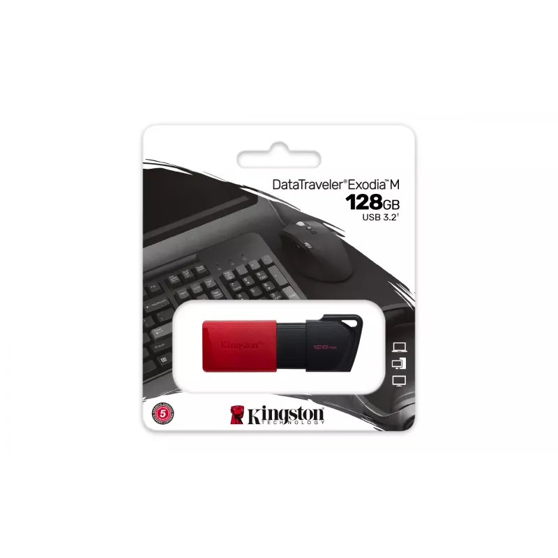 Kingston Technology DataTraveler 128GB USB3.2 Gen1 Exodia M (Black + Red)