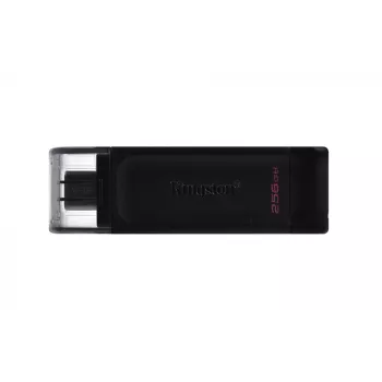 Kingston Technology DataTraveler 256GB USB-C 3.2 Gen 1 70, 256 GB, USB Type-C, 3.2 Gen 1 (3.1 Gen 1), Cap, 7 g, Black