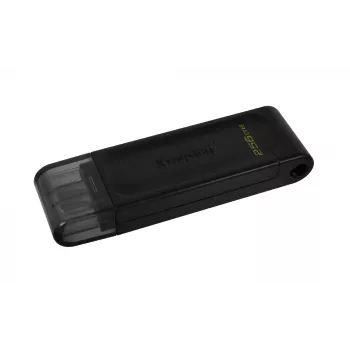 Kingston Technology DataTraveler 256GB USB-C 3.2 Gen 1 70, 256 GB, USB Type-C, 3.2 Gen 1 (3.1 Gen 1), Cap, 7 g, Black