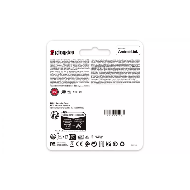 Kingston Technology 64GB microSDXC Canvas Go Plus Gen4 200MB/s A2 U3 V30 Card + Adapter